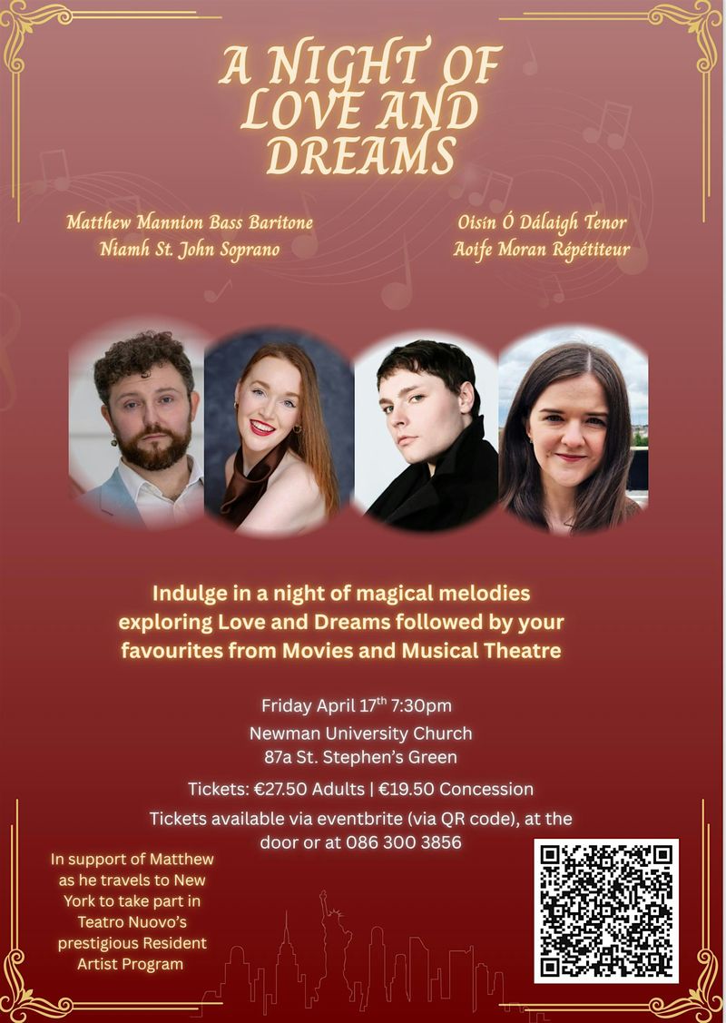 A Night of Love and Dreams - opera and musical theatre at Newman University Church Dublin