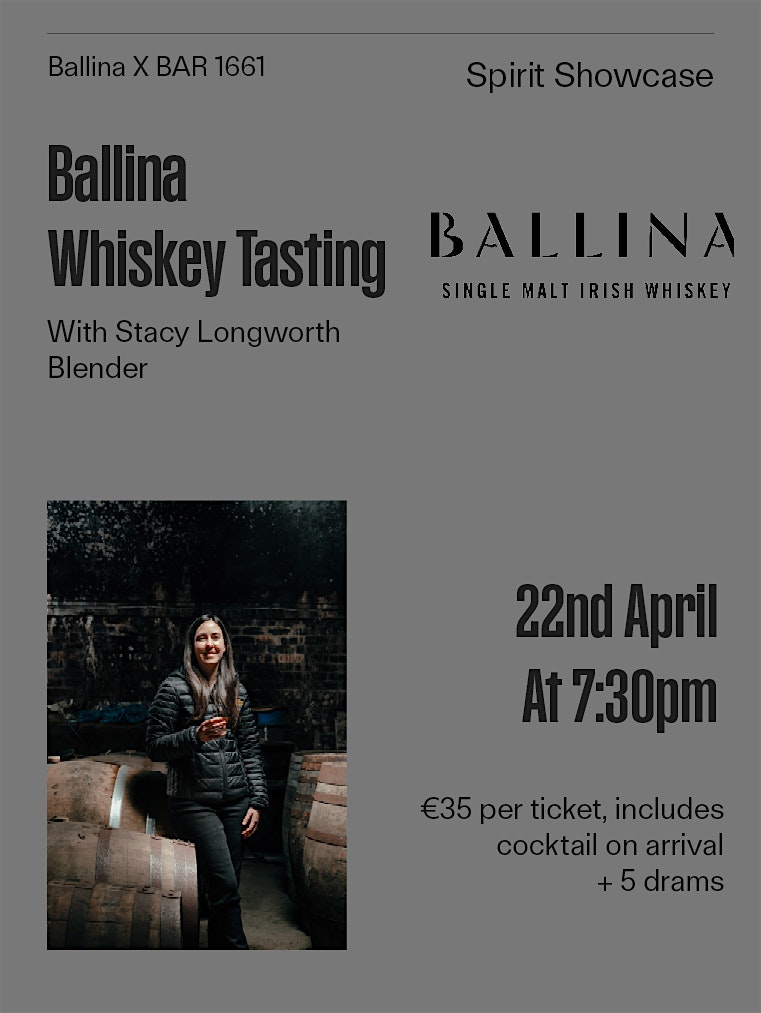 Ballina Whiskey tasting event at Craft Cocktails x Cuckoo Lane on Green Street Dublin 7