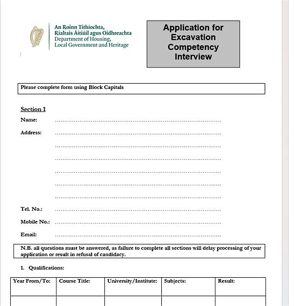 Excavation Licence Interview Information Session with NMS and NMI